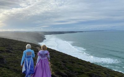 Princesses take on Saint Agnes coastal walk for Children in Need