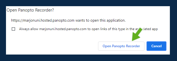 open panopto link
