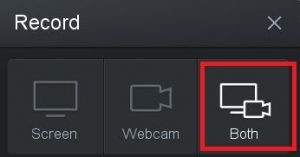 image icon showing screen and webcam selected