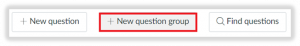 screenshot showing new question group button