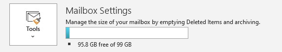 Screenshot showing mailbox settings