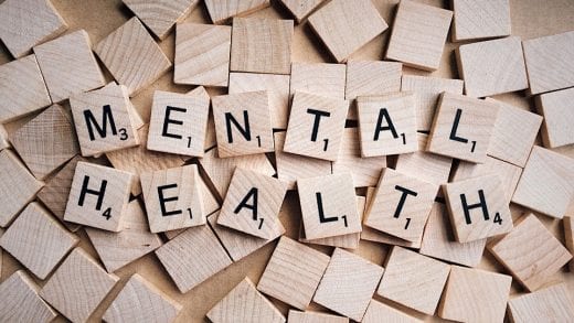 Image shows scrabble letters making up the words mental health