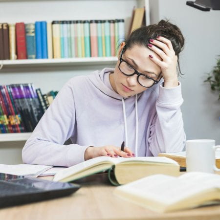 Image showing a student with exam stress