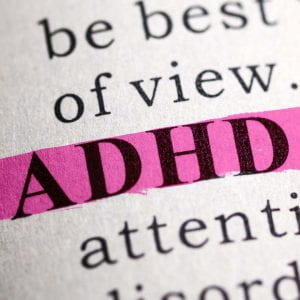 highlighted text that reads adhd