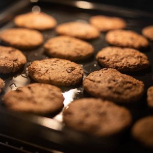 cookies baking in the oven