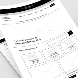 black and white web page wireframe