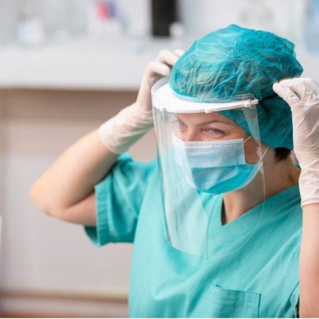 health care professional wearing ppe