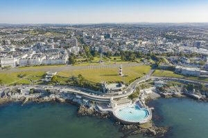Plymouth Hoe from an aerial view